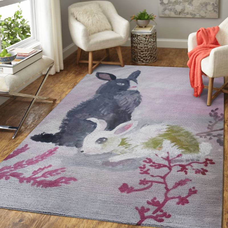 Two Rabbits – Animals Area Rug Carpet