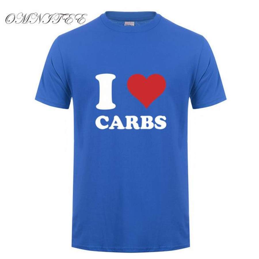 Summer Unisex I love Carbs T Shirt Men Short Sleeve Cotton Carbs T-shirt Man Clothing’s Tops