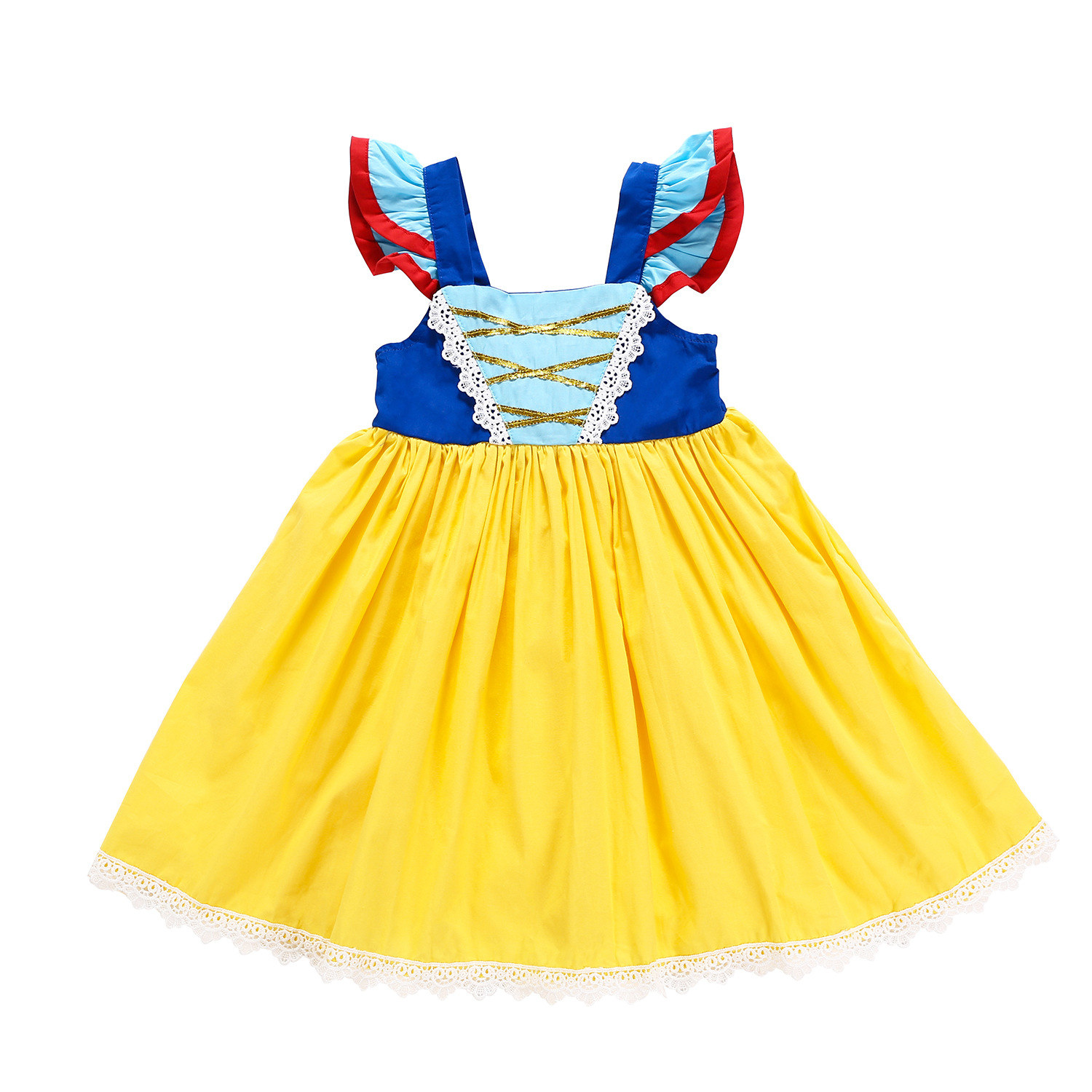 Toddler Children Snow White princess Dress for Girls Cotton blend Dress Kids Baby Party Clothes Fancy Teenage Clothing headband alx