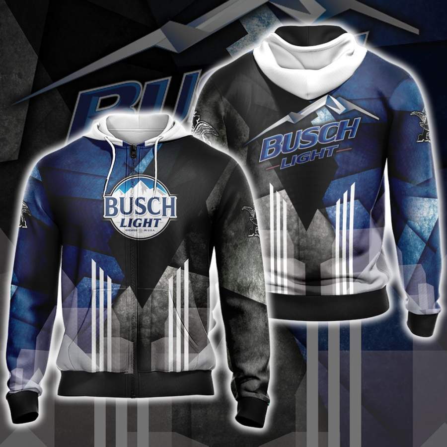 Busch Light Beer Unisex Zip Up Hoodie T-Shirt