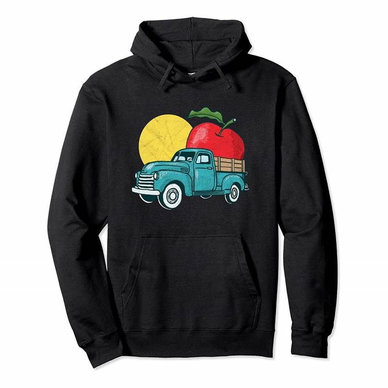 Sweet Retro Farm Truck Vintage Apple Lover Graphic Pullover Hoodie, T-Shirt, Sweatshirt