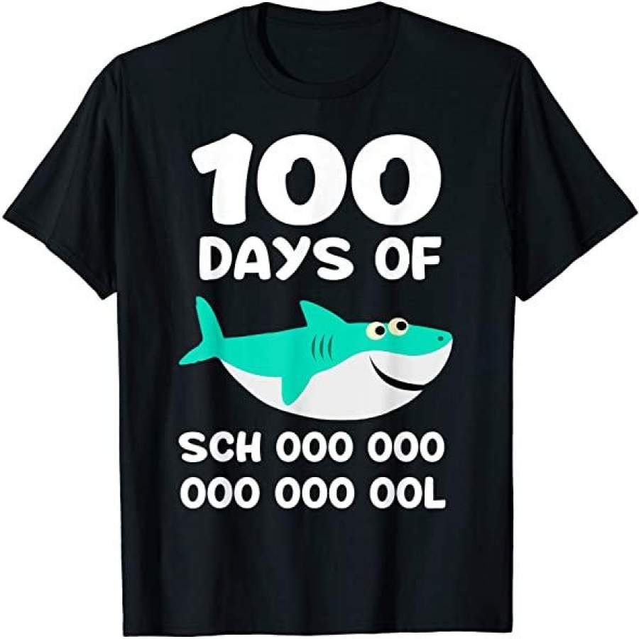 100 Days Of School Shirt Teacher Shark 100 Days Of School Shirt Shark Student Teacher T-Shirt Custom T Shirts Add Name Black Kids Toddler Adult Size S To 5Xl