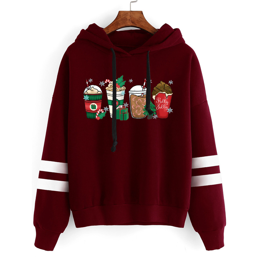 Christmas Coffee Sweatshirt Cute Christmas Hoodies Christmas Kawaii Clothes for Women Christmas Gift Coffee Lover Clothes L alx