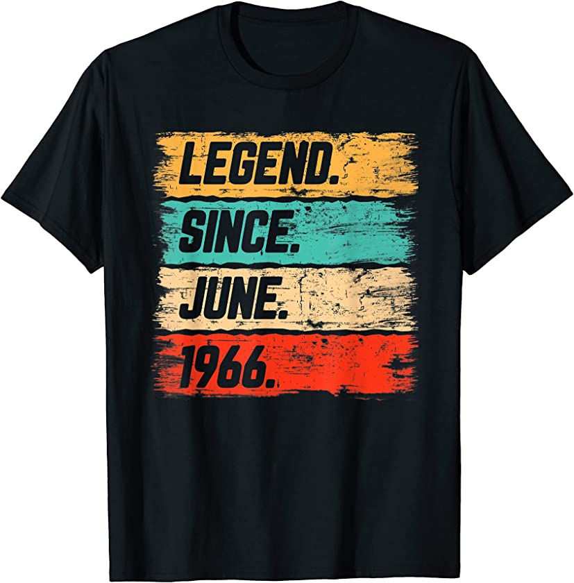 Vintage Legend Since June 1966 55th Birthday 55 Years Old T-Shirt