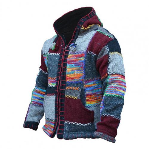 Cardigan Sweater Simple Hooded Pockets Men Cardigan Skin-friendly Knitted Cardigan alx