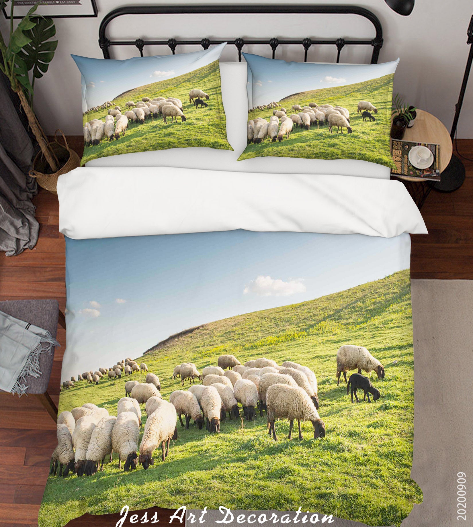 3D Nature Animal Sheep Quilt Cover Set Bedding Set Duvet Cover Pillowcases Wj 6035