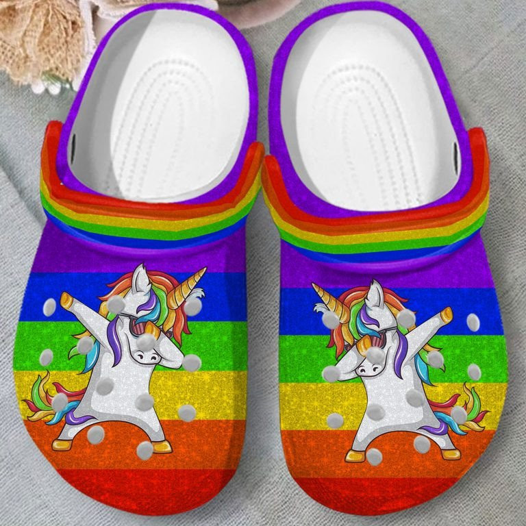 Unicorn In Colorful World Shoes Clogs Gifts For Young Men Women