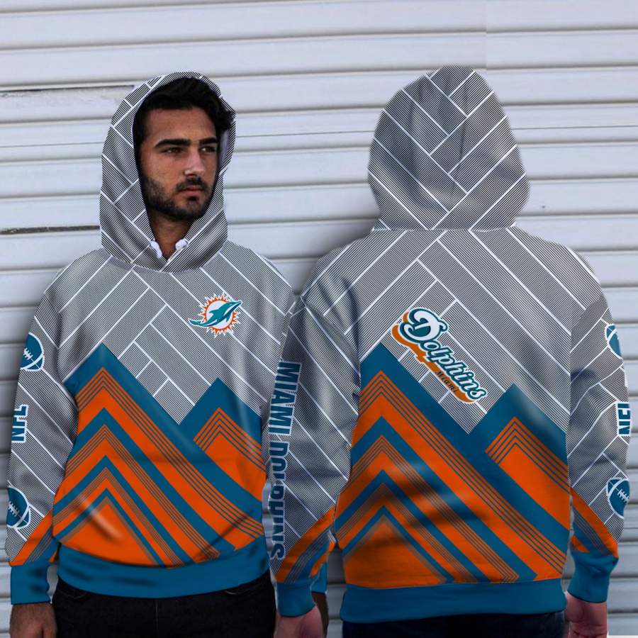 Black Cross Line Miami Dolphins Hoodie