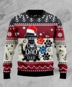 Best Dog Dad Ever Christmas Ugly Sweater