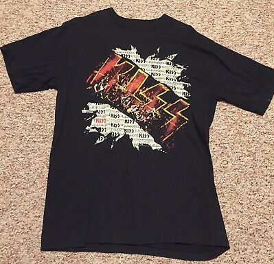 Vintage Kiss Band T-shirt Unplugged Album Black L New Graphic Shirt 1996 3267