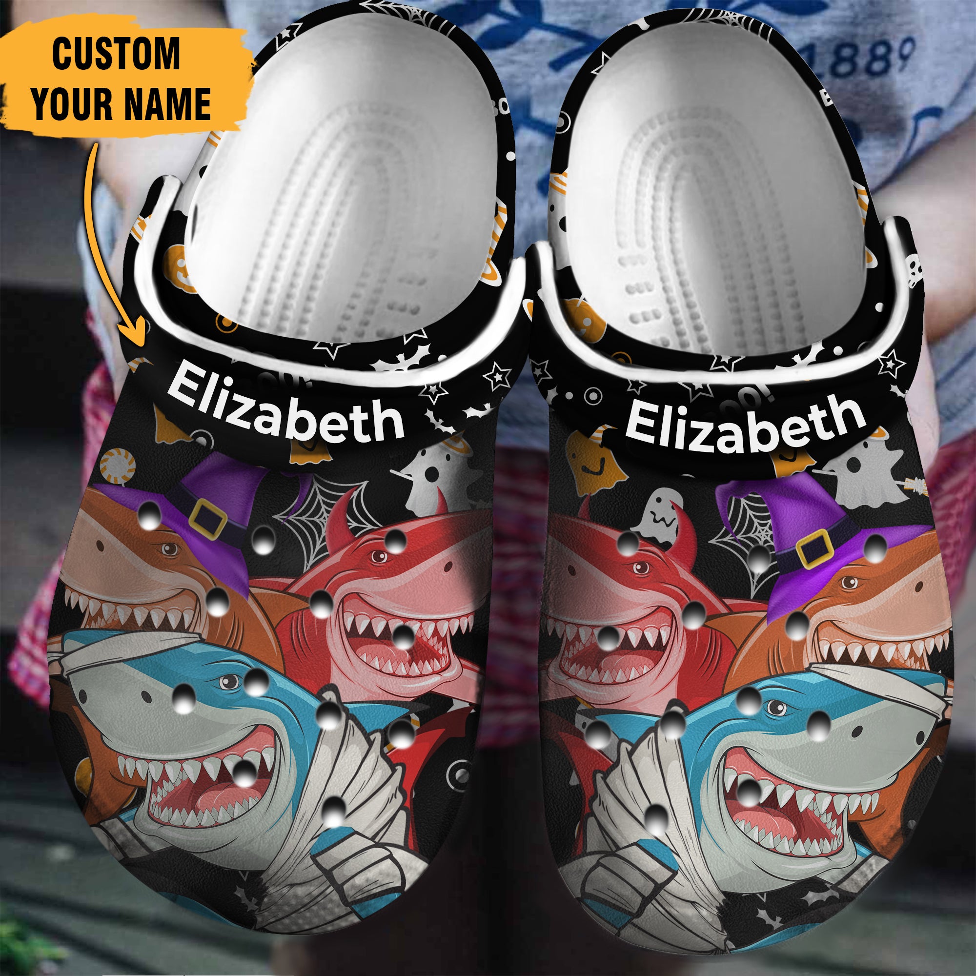 Shark Halloween Personalized Clogs Shoes