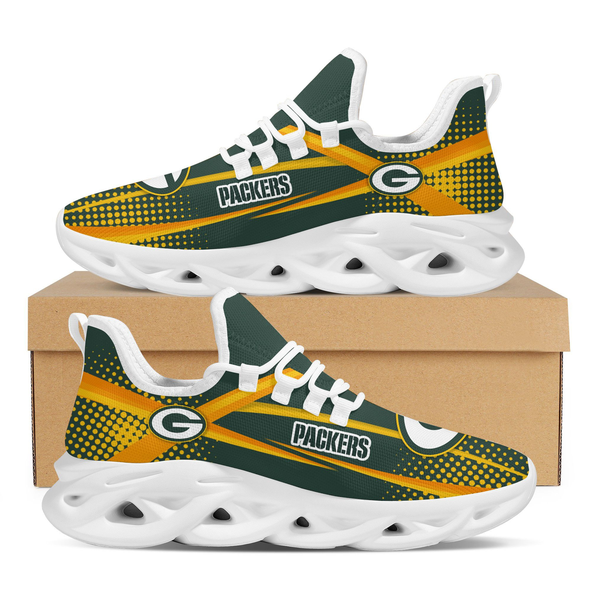 Green Bay Packersfootball Team Symbol Geometric Sporty Max Soul Sneakers Shoes Footwear For Men And Women