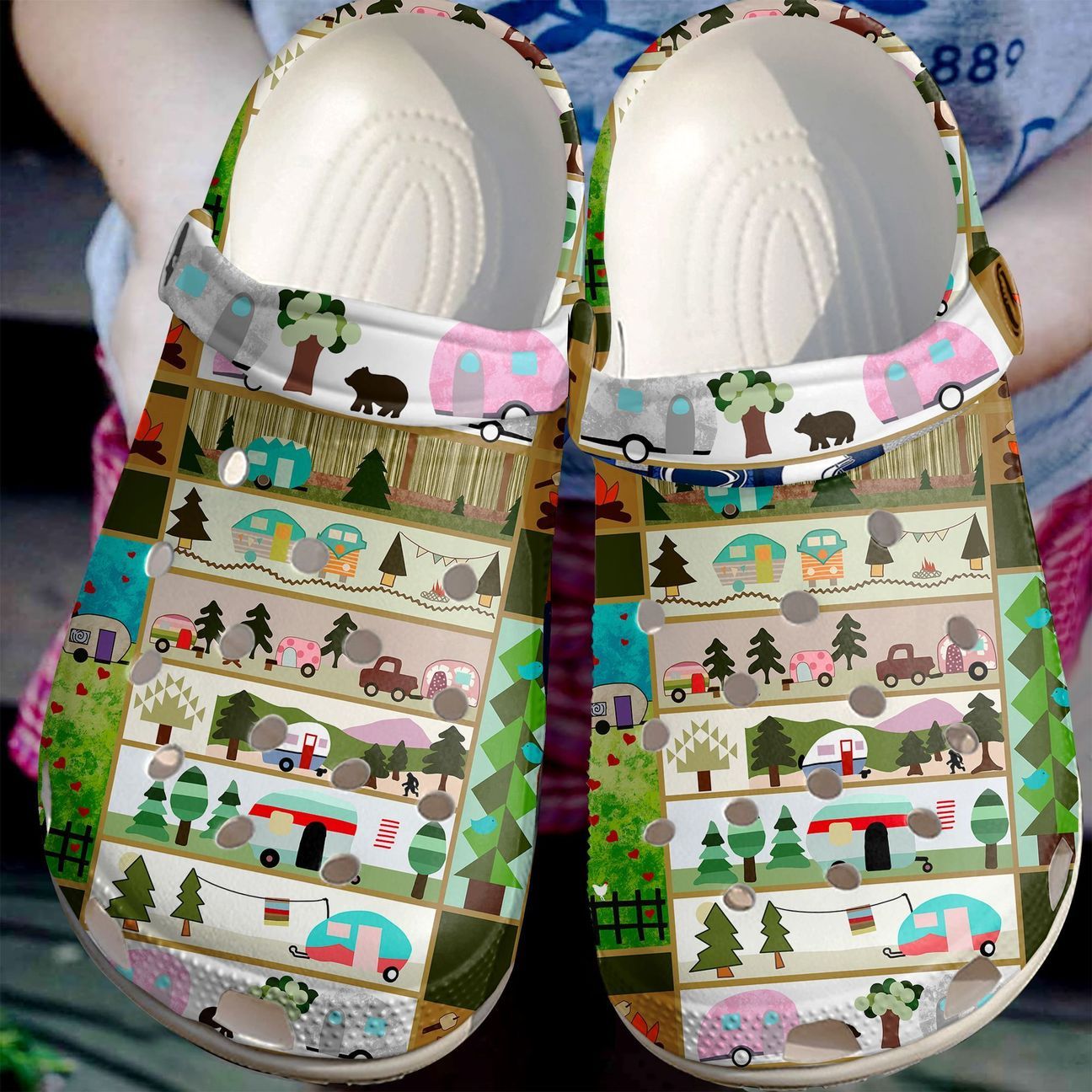 Camping Personalize Clog, Custom Name, Text, Fashion Style For Women, Men, Kid, Print 3D Camper Day