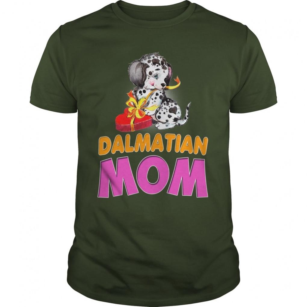 Dalmatian Valentines Puppy and red heart Mom Guys Tee 861782654