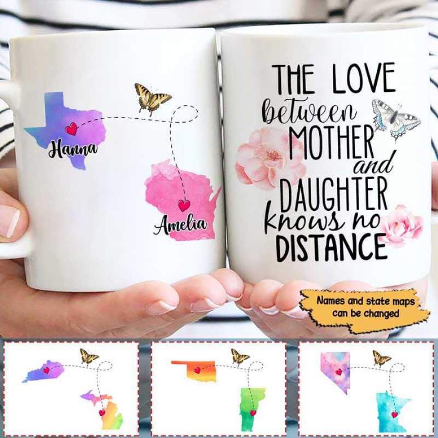 Long Distance Relationship Gift Flower Butterfly Personalized Coffee Mug