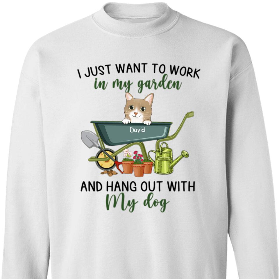 Hang Out With Cat And Work In Garden Personalized Sweatshirt – Trending Personalized