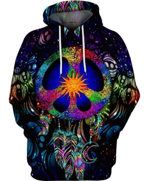 Hippie Dream Catcher Peace Sign 3D All Over Print Shirts For Men & Women, Gift For Hippie Soul, Hippie Lover