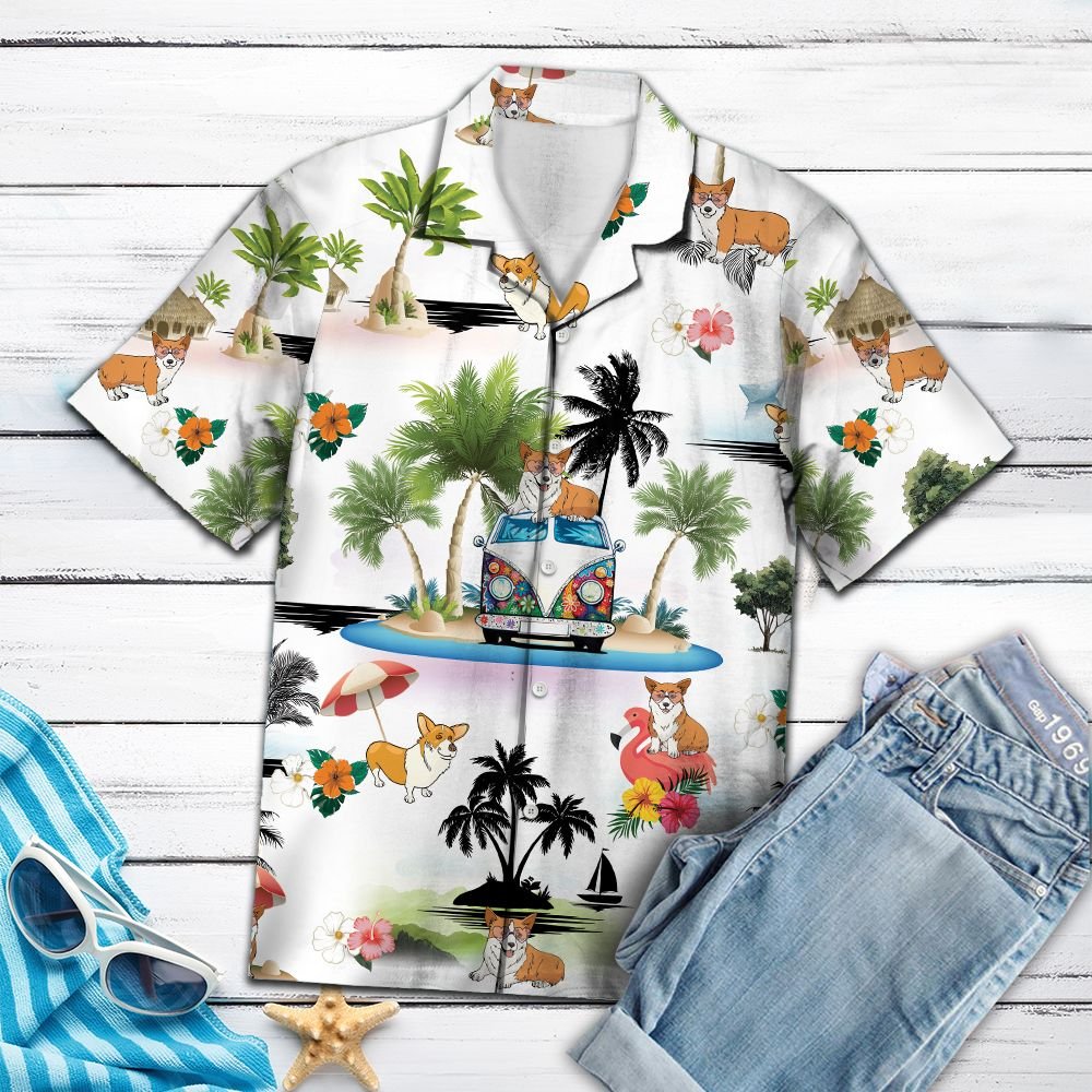 Pembroke Welsh Corgi Vacation Hawaii Hawaii Aloha Shirt For Dog Lover Ha2233