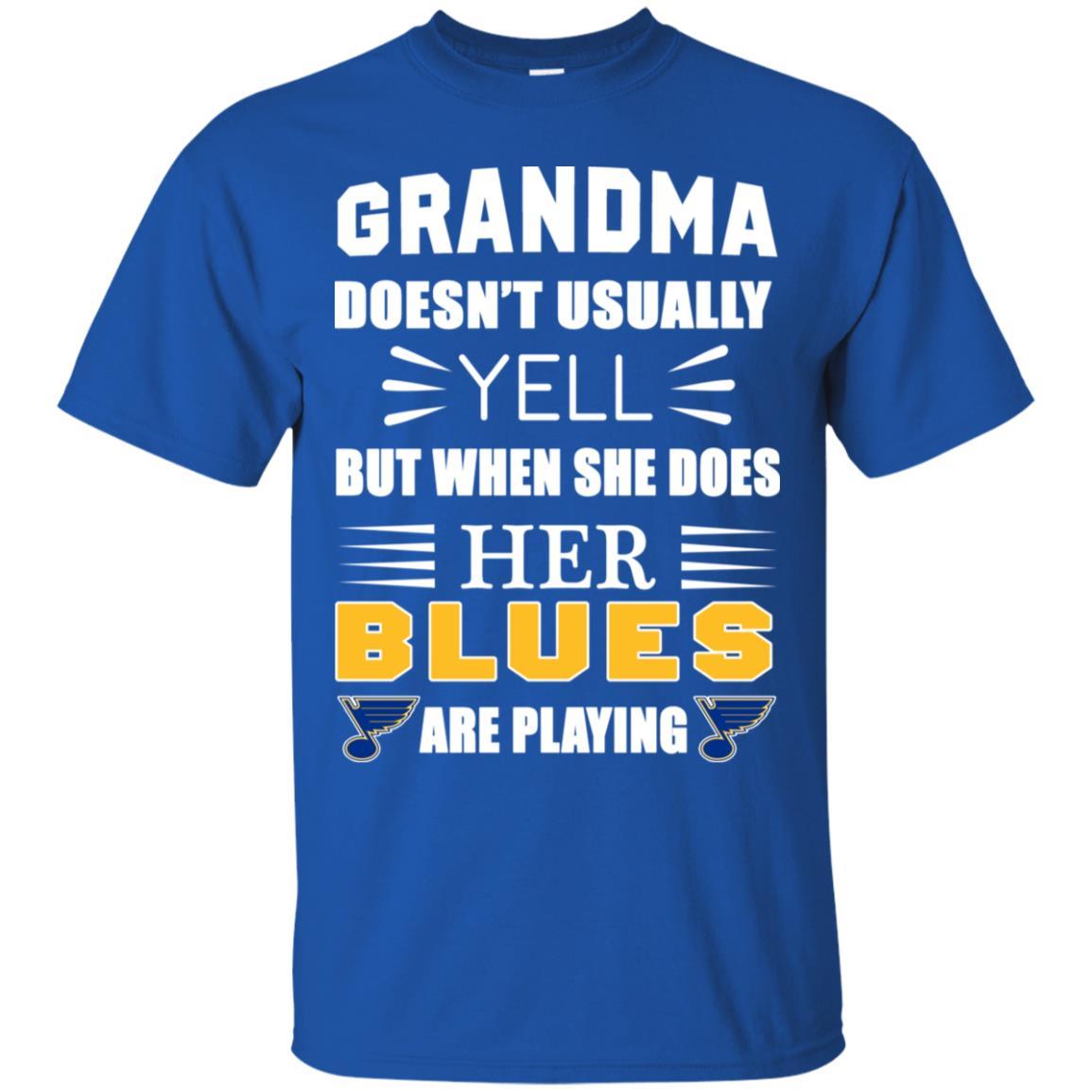 Cool Grandma Doesn’t Usually Yell She Does Her St. Louis Blues T Shirts