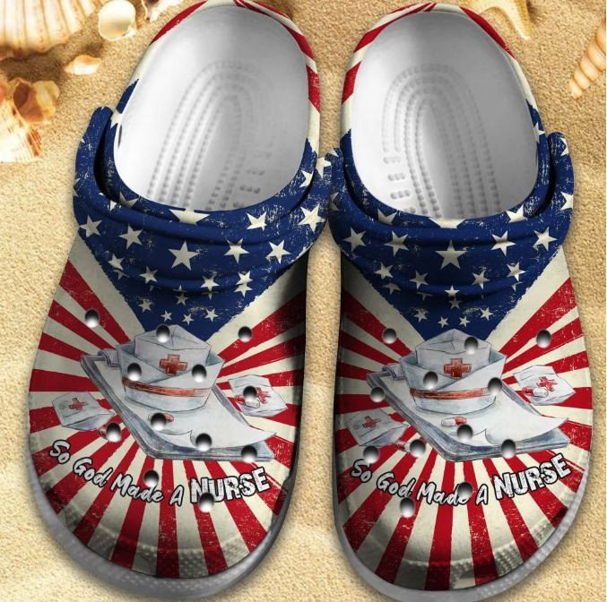 So God Made A Nurse Shoes Usa Nurse Crocs Clogs For Male Female God