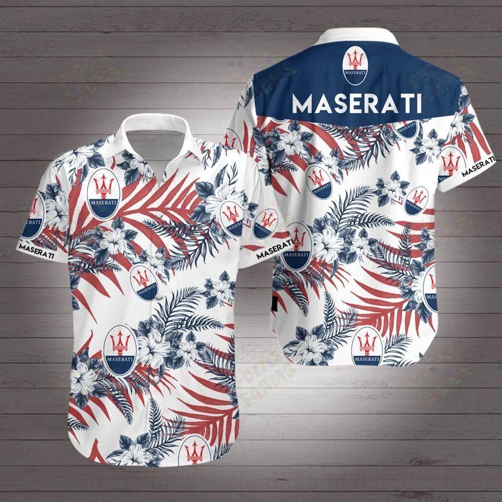 Maserati Hawaiian Shirt Summer Button Up For Men Beach Wear Short Sleeve Hawaiian Ha93937