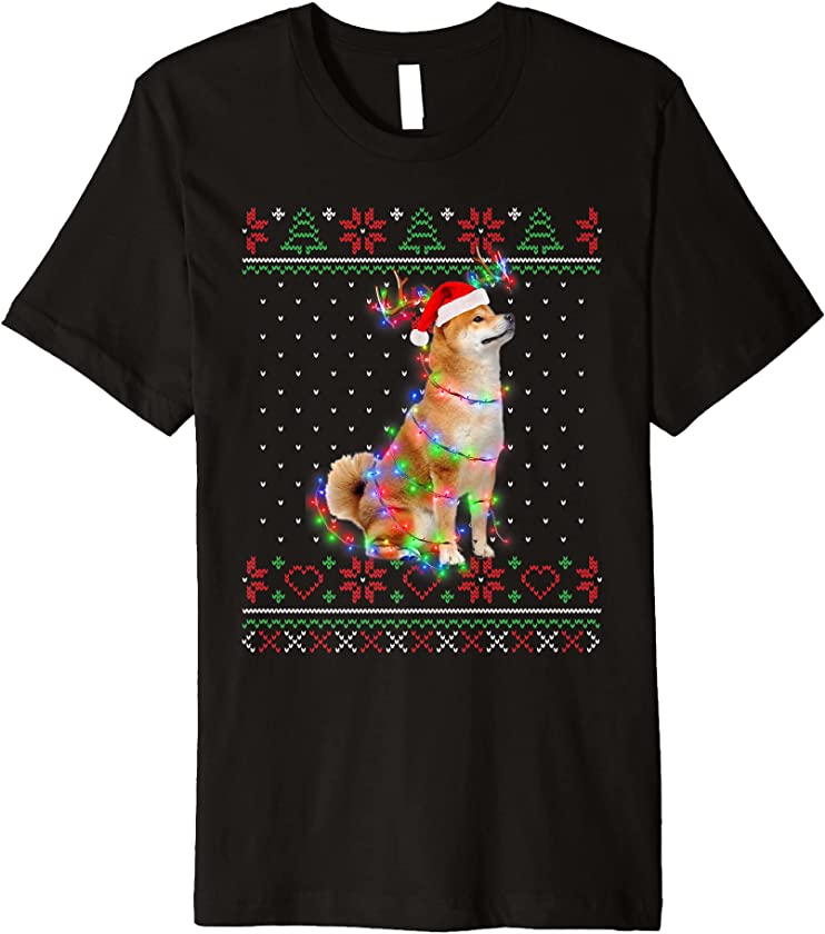 Shiba Inu Dog Ugly Sweater Christmas Puppy Dog Lover Premium T-Shirt