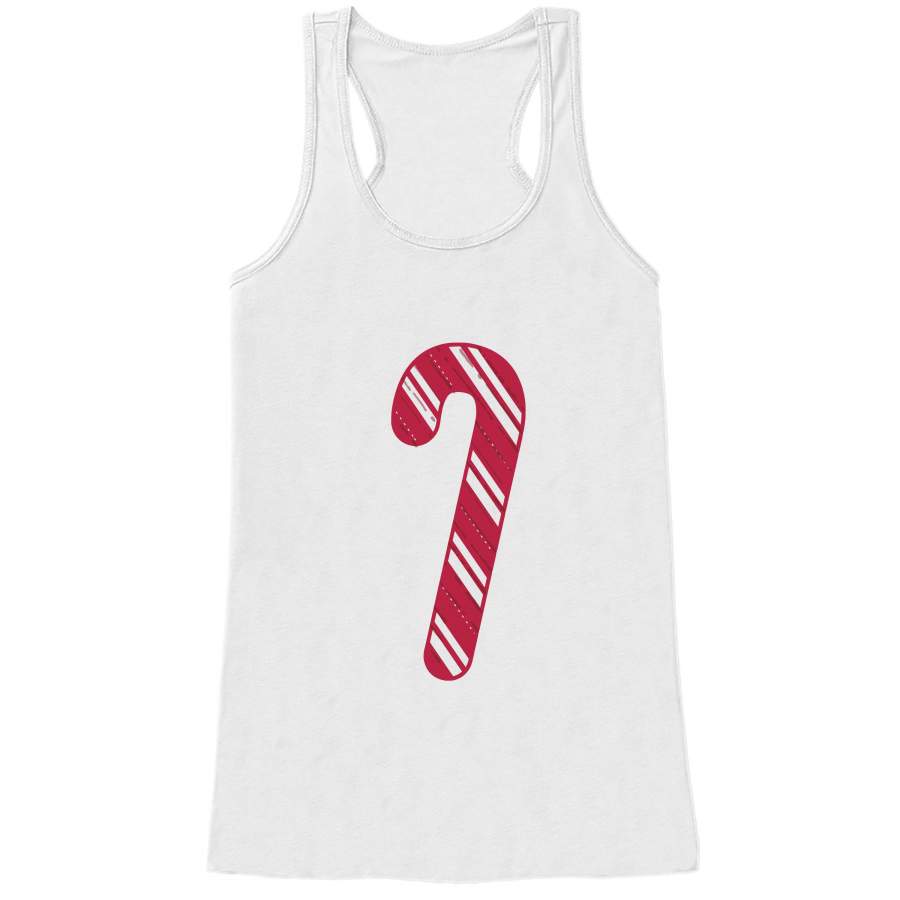 Women’s Christmas Shirt – Candy Cane Shirt – Mom Christmas Present Idea – Family Christmas Pajamas – White Tank Top – Christmas Gift Idea