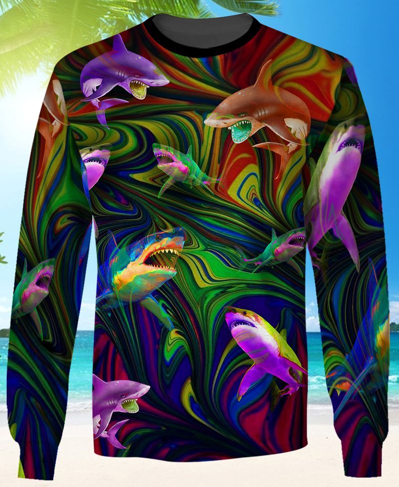 3D Full Print Colorful Shark Shirts 3D Sweatshirt