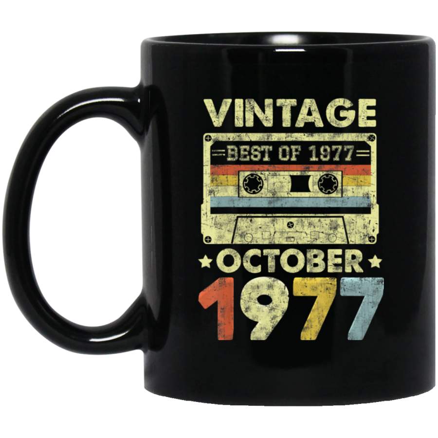 Classic 42nd Birthday Gift Men Women Vintage October 1977 Coffee Mug