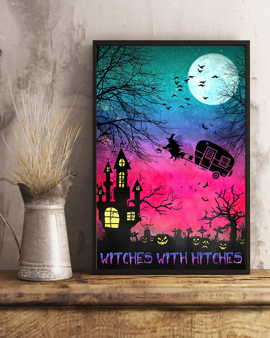 Camping Loves Poster Canvas Witches With Hitches Halloween Vintage Room Home Decor Wall Art Gifts Idea