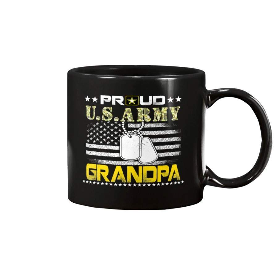 Vintage Proud Grandpa U.S.Army Veteran Flag Gift Mug