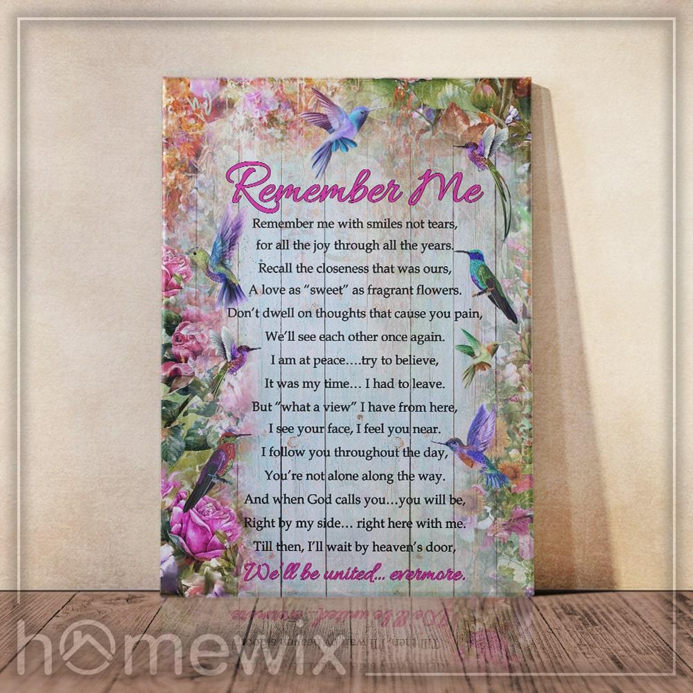 Remember Me Hummingbird Canvas And Poster | Wall Decor