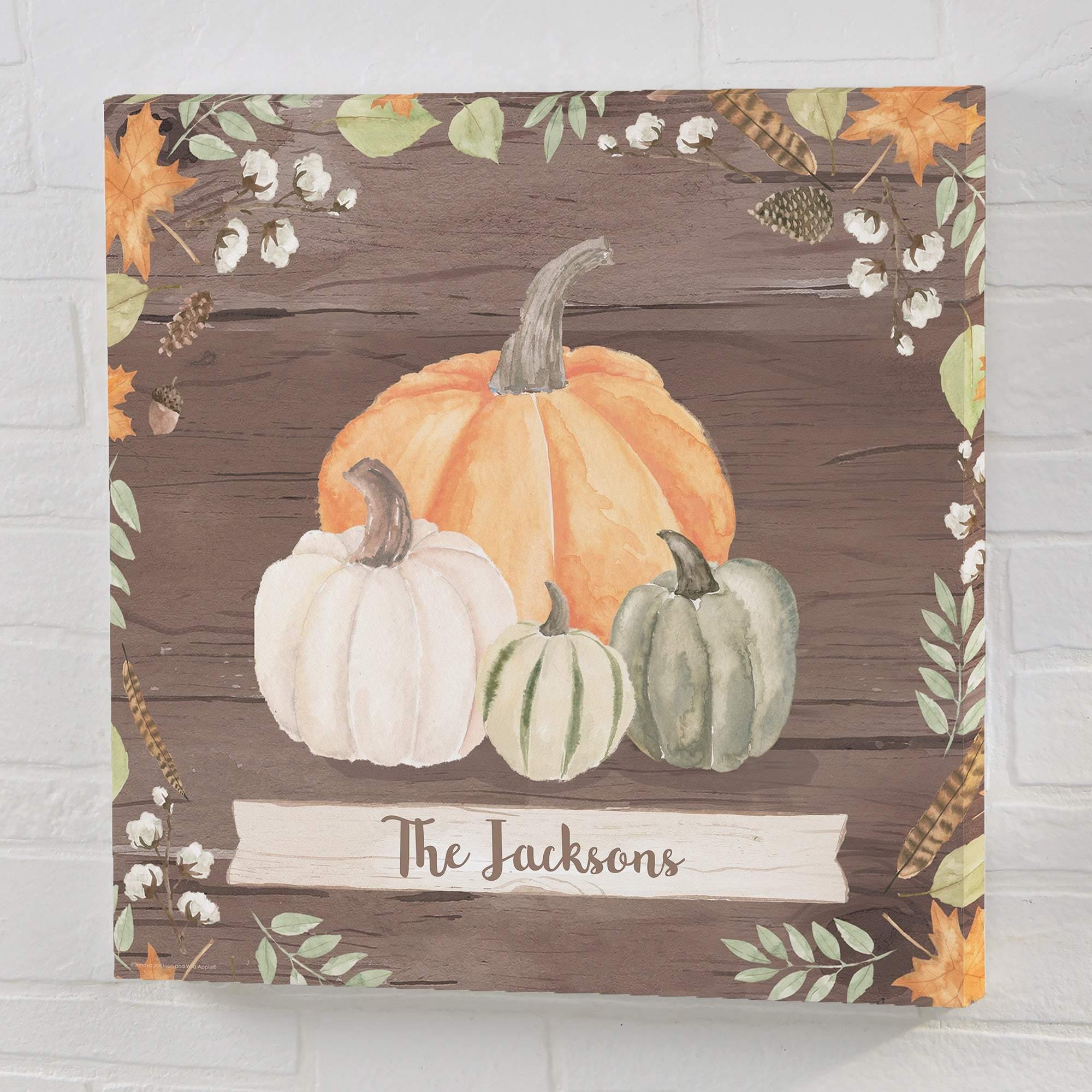 [Personalized Name] Autumn Pumpkins Dark – Gift For Family, Best Idea For Home Decor – Matte Canvas, Wall Art, Canvas Prints