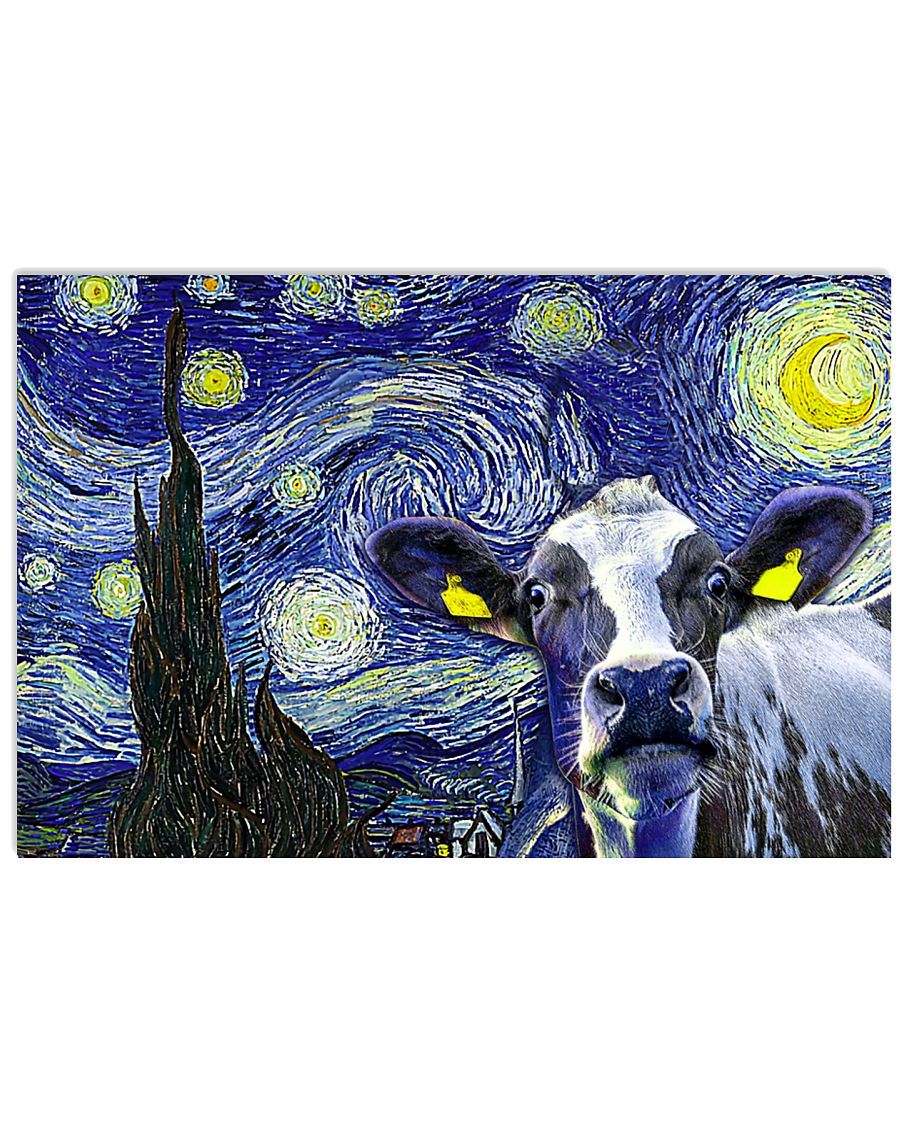 Starry Screaming Cow Poster And Canvas, Wall Decor, Wall Art, Canvas Instructure, Wall Art, Poster Store, Wall Decals, Canvas Wall Art