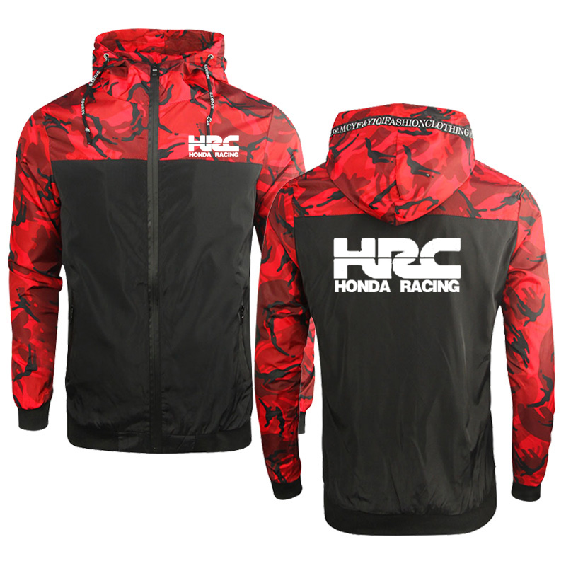 2022 Men’s hoodie HRC race motorcycle Car Logo Print Casual Hip Hop Harajuku Spring Autumn casual Mens zipper Jacket Sweatshirts alx