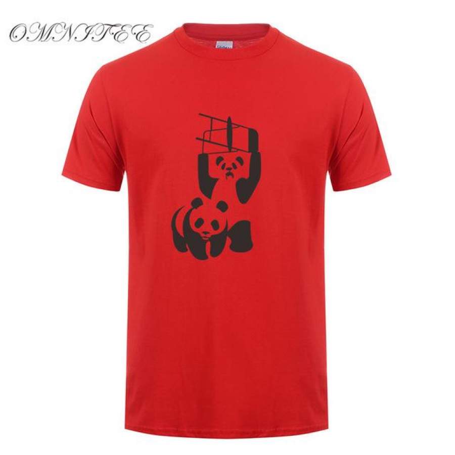 WWF Wrestling Panda Men T Shirt Summer Short Sleeve T-shirt Cotton O-neck Summer Men T-shirt Tops