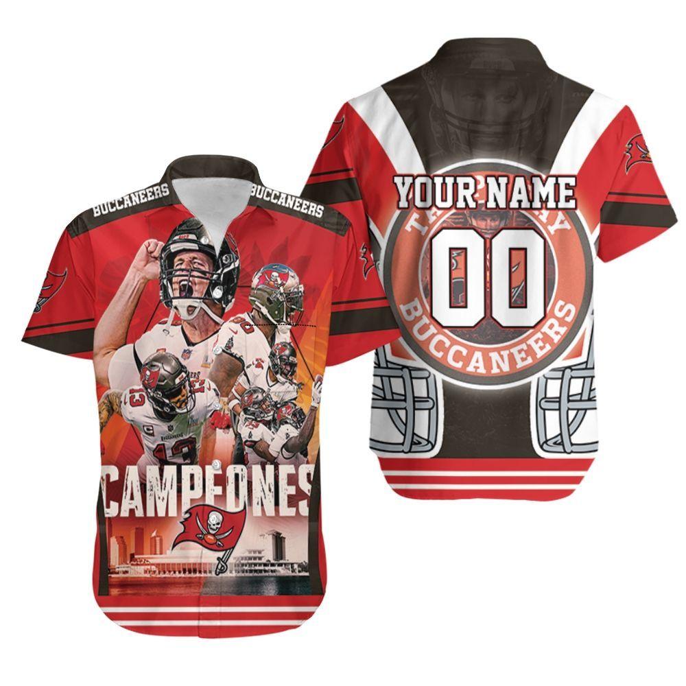 Beach Shirt Tampa Bay Buccaneers 2021 Super Bowl Champions Campeones Personalized Hawaiian Shirt