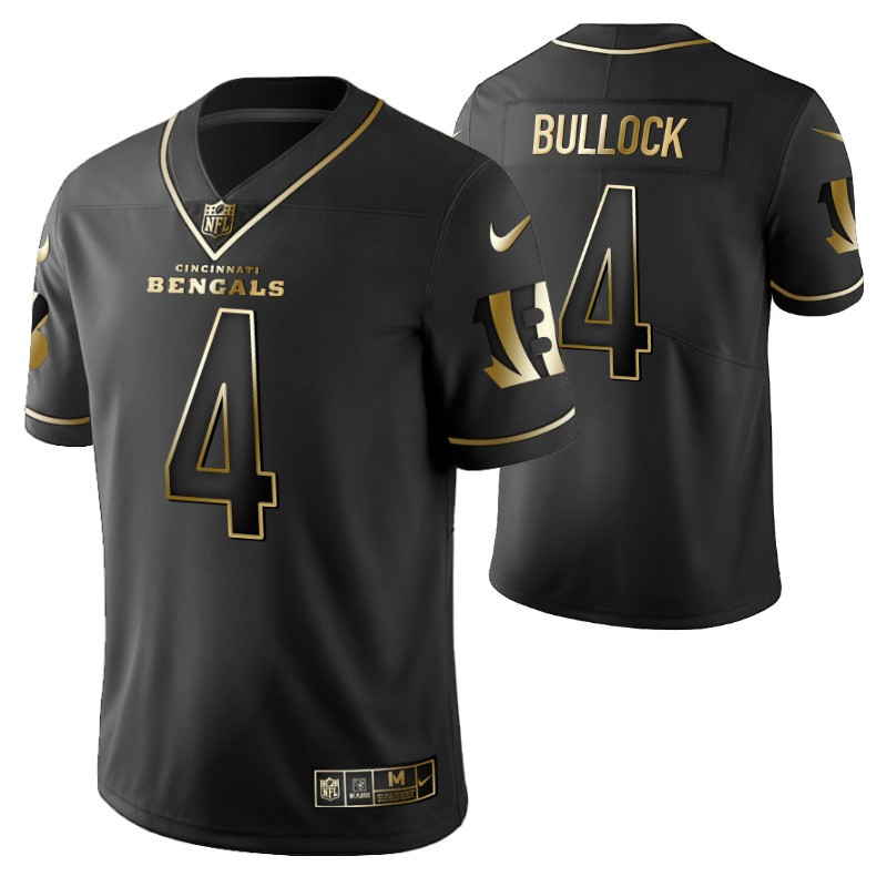 Cincinnati Bengals Randy Bullock 4 2021 NFL Golden Brandedition Black Jersey Gift For Bengals Fans