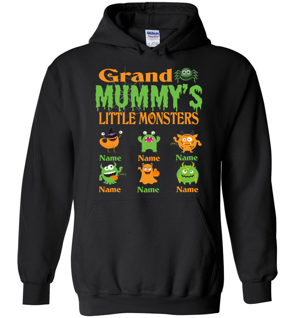 Grand Mummy’S Little Monsters Grandma Halloween Hoodie