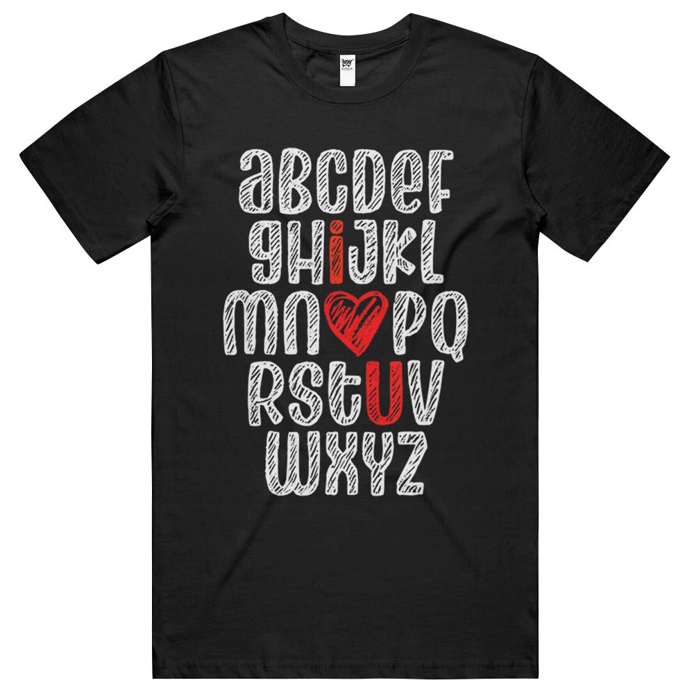 Abc Chalk Alphabet I Love You English Teacher Valentines Day T Shirts