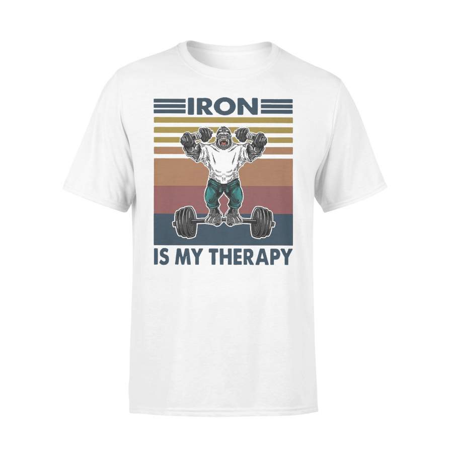 Gorilla Iron Is My Therapy Fitness Vintage T-shirt