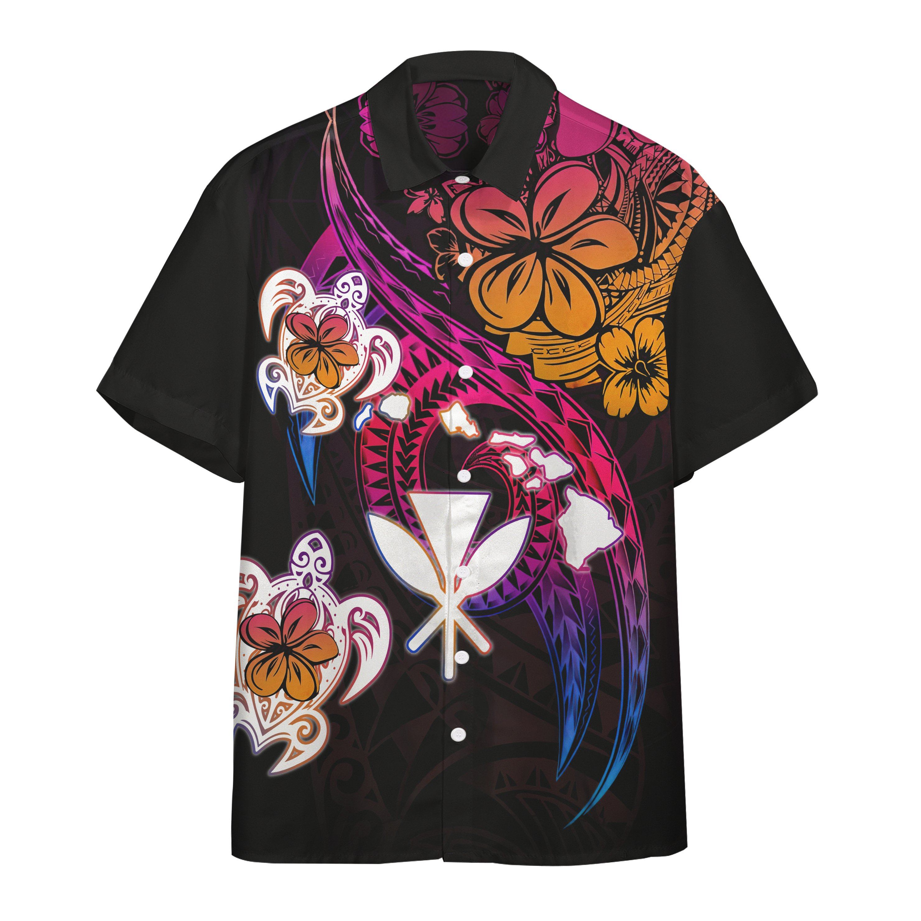 Gearhumans Gearhuman Amazing Polynesian Hawaiian Frangipani Flower Custom Short Sleeve Shirt Ha71290