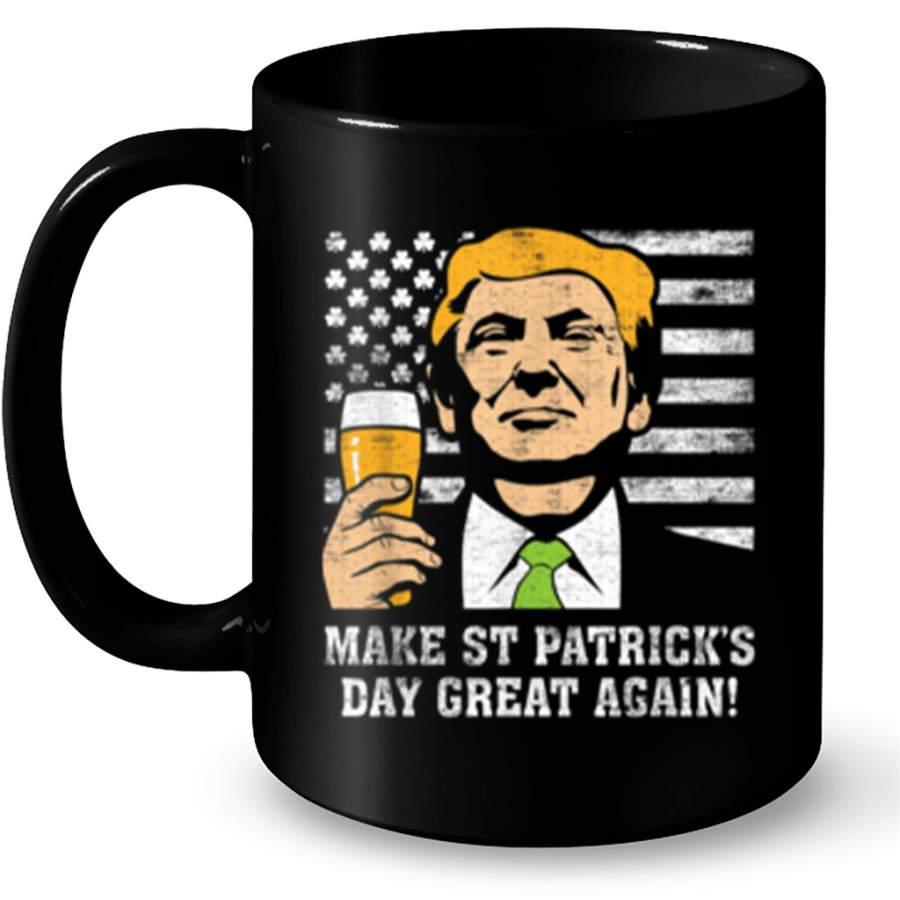 Funny Make St Patrick’s Day Great Again Vintage Gift Ideas for Men and Women W – Coffee Black Mug