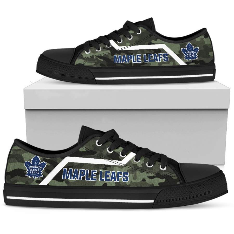 Simple Camo Toronto Maple Leafs Low Top Shoes
