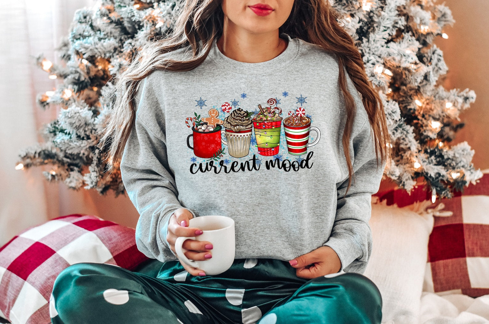 Christmas Coffee Sweatshirt 2D Crewneck Sweatshirt All Over Print Sweatshirt For Women Sweatshirt For Men Sws4976