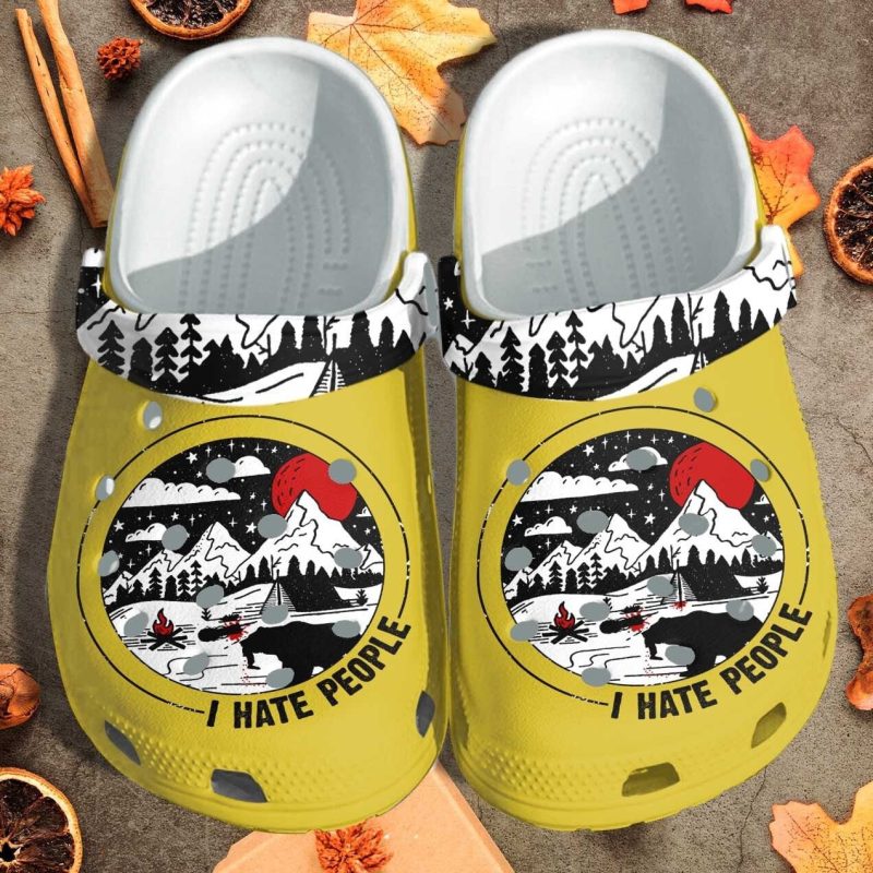 Camping Bear Custom Shoes – Camping 2022 Funny I Hate People Gifts For Men Women