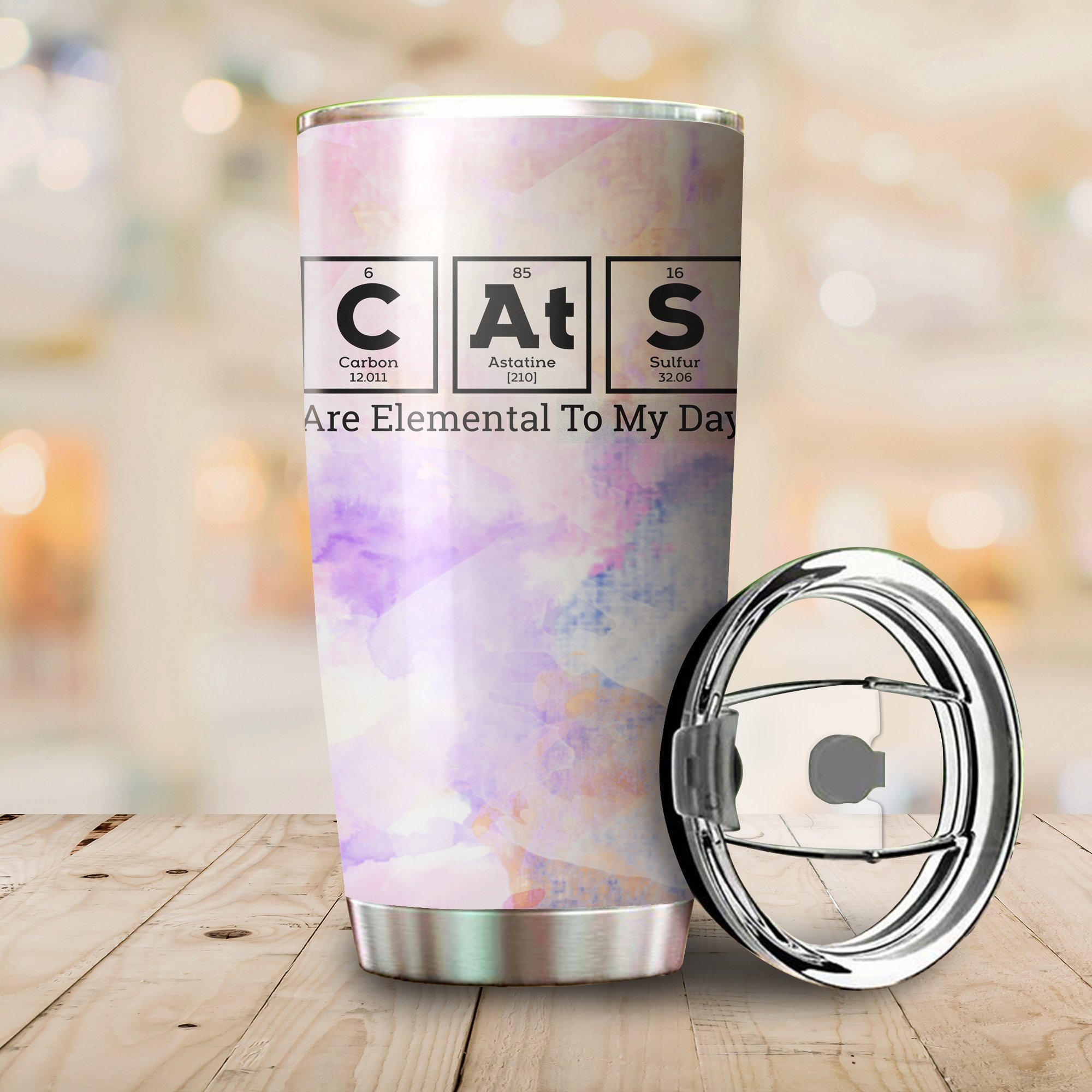 Cats Are Elemental Stainless Steel Tumbler Cup Travel Mug, 20Oz, 30Oz