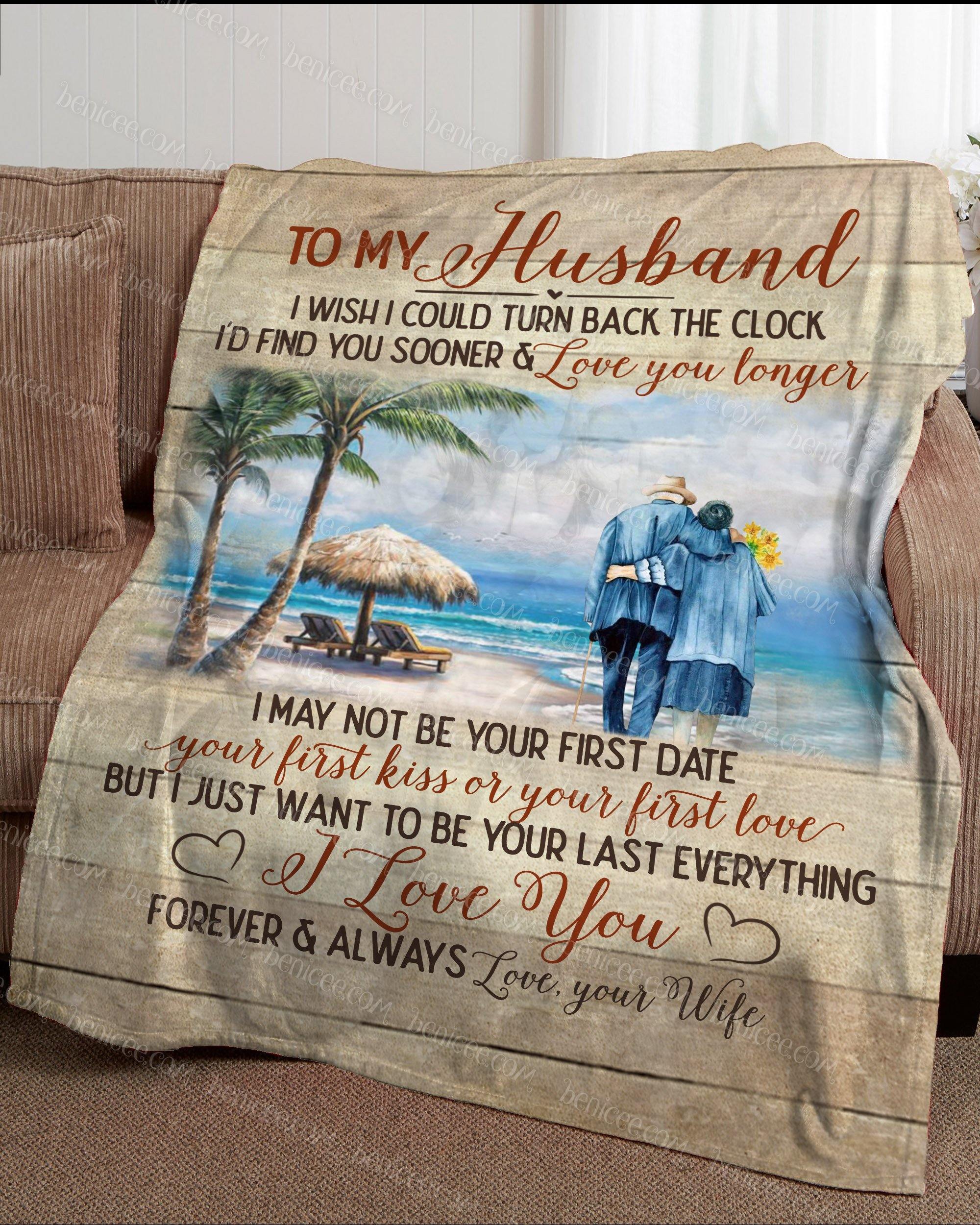 Benicee Top 5 Gift For Husband Blanket – To My Husband Walking On The Beach