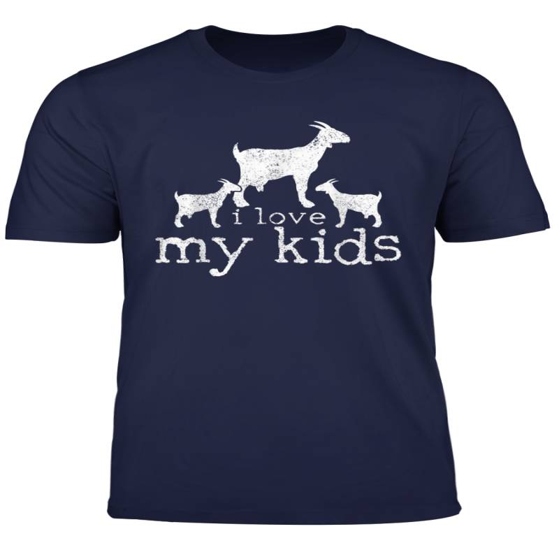 Goat Lover I Love My Kids Funny Farm Animal Farmer Gift T Shirt