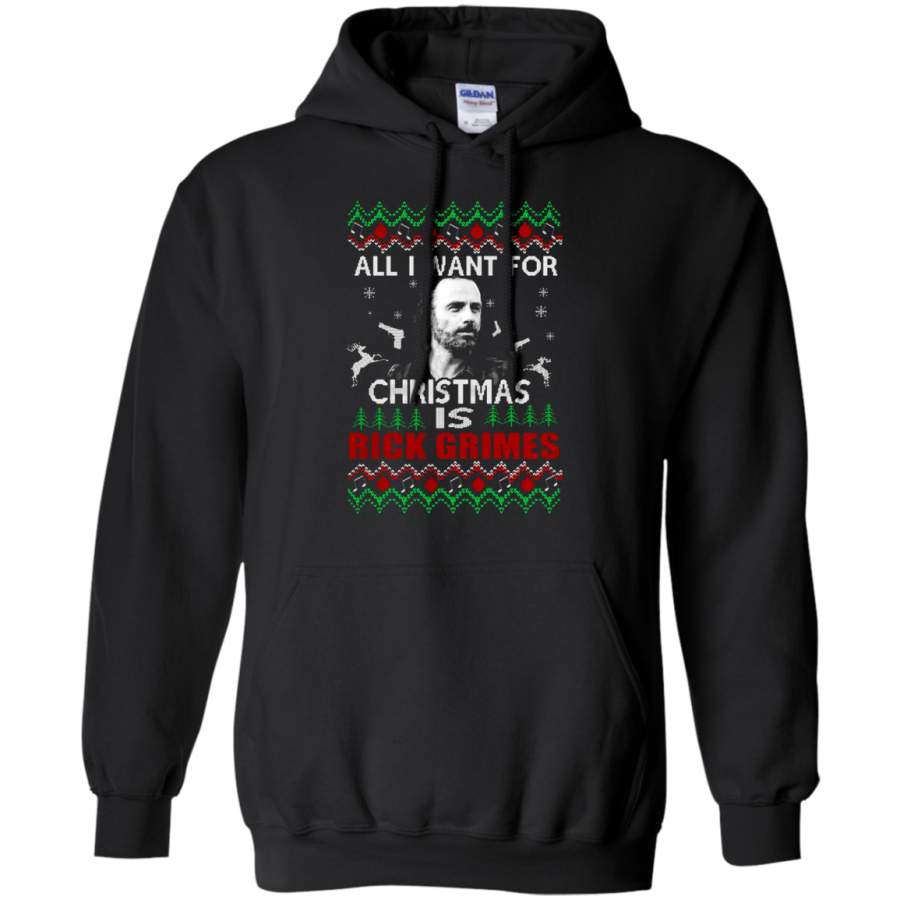 AGR All I Want For Christmas Is Rick Grimes The Walking Dead Hoodie